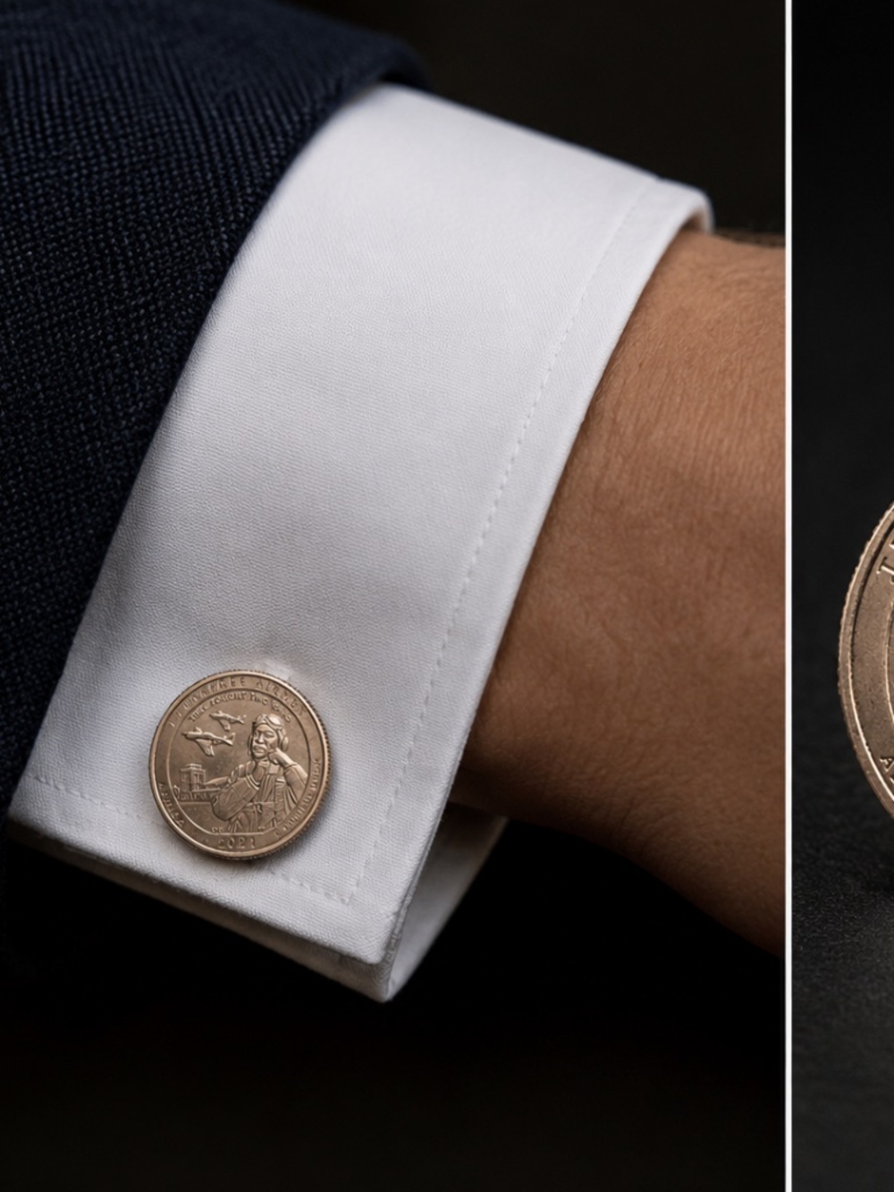 2021 Tuskegee Airmen Quarter Cufflinks – Alabama “They Fought Two Wars”